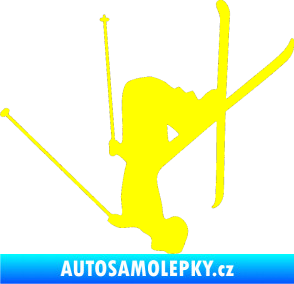 Samolepka Lyžař 023 levá žlutá citron