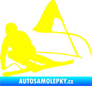 Samolepka Lyžař 025 levá žlutá citron