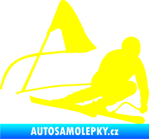 Samolepka Lyžař 025 pravá žlutá citron