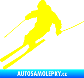 Samolepka Lyžař 027 levá žlutá citron