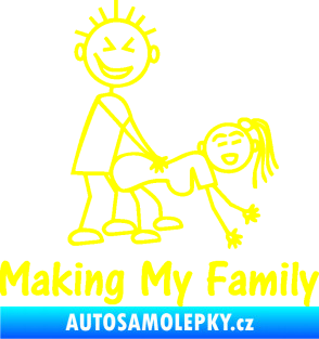 Samolepka Making my family pravá žlutá citron