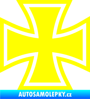 Samolepka Maltézský kříž 001 žlutá citron