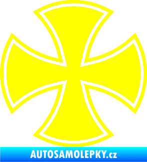 Samolepka Maltézský kříž 003 žlutá citron
