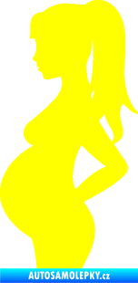 Samolepka Maminka v autě 002 levá silueta těhulka žlutá citron