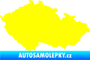 Samolepka Mapa České republiky 001  žlutá citron