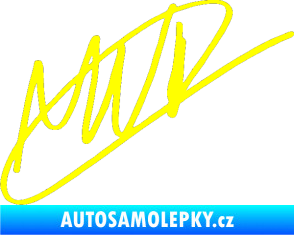 Samolepka Max Verstapen podpis žlutá citron