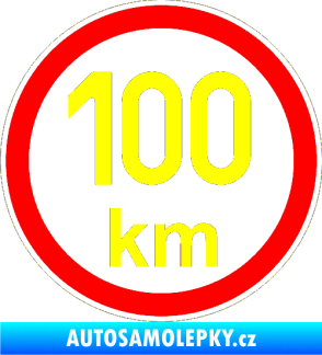 Samolepka Maximální rychlost 100km - nejvyšší konstrukční rychlost žlutá citron