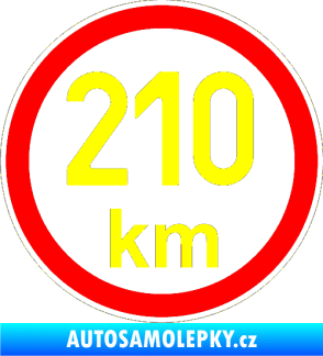 Samolepka Maximální rychlost 210km - nejvyšší konstrukční rychlost žlutá citron