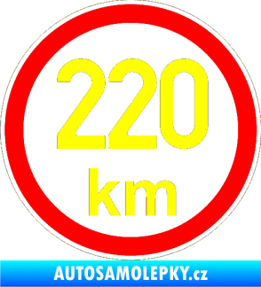Samolepka Maximální rychlost 220km - nejvyšší konstrukční rychlost žlutá citron