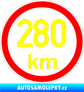 Samolepka Maximální rychlost 280km - nejvyšší konstrukční rychlost žlutá citron