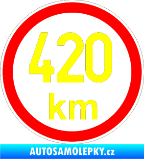 Samolepka Maximální rychlost 420km - nejvyšší konstrukční rychlost žlutá citron