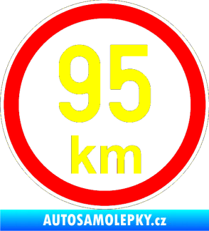 Samolepka Maximální rychlost 95km - nejvyšší konstrukční rychlost žlutá citron