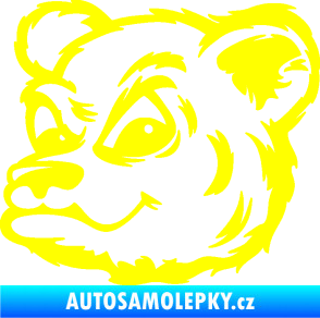 Samolepka Medvěd 011 levá hlava žlutá citron