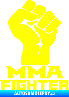 Samolepka MMA Fighter 001 pravá pěst žlutá citron