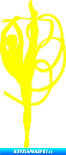 Samolepka Moderní gymnastika 002 pravá gymnastka se stuhou žlutá citron