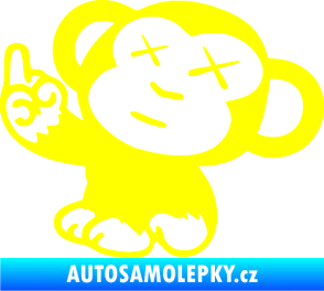 Samolepka Monkey Fuck Off JDM levá žlutá citron