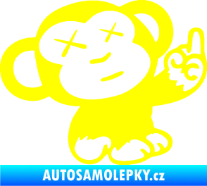 Samolepka Monkey Fuck Off JDM pravá žlutá citron