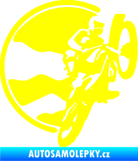 Samolepka Motokros 002 pravá žlutá citron