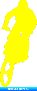 Samolepka Motorka 013 levá motokros žlutá citron