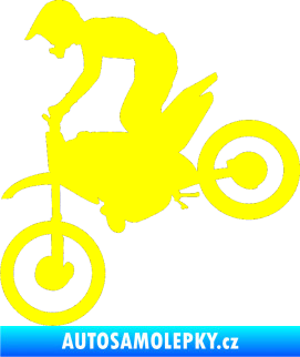 Samolepka Motorka 015 levá motokros žlutá citron
