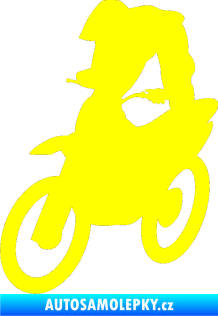 Samolepka Motorka 017 levá motokros freestyle žlutá citron