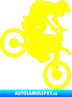 Samolepka Motorka 020 pravá motokros žlutá citron