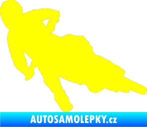 Samolepka Motorka 023 pravá motokros žlutá citron