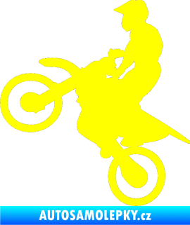 Samolepka Motorka 024 levá motokros žlutá citron