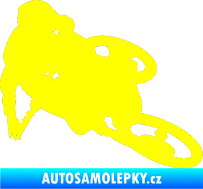 Samolepka Motorka 026 pravá motokros freestyle žlutá citron