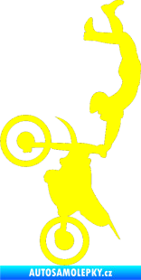 Samolepka Motorka 029 levá motokros freestyle žlutá citron