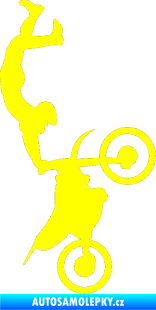 Samolepka Motorka 029 pravá motokros freestyle žlutá citron