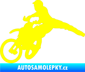 Samolepka Motorka 030 levá motokros žlutá citron