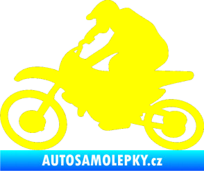 Samolepka Motorka 031 levá motokros žlutá citron