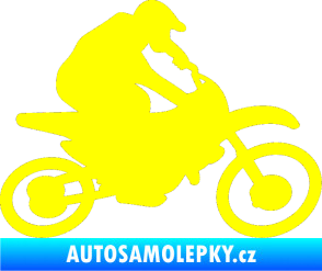 Samolepka Motorka 031 pravá motokros žlutá citron