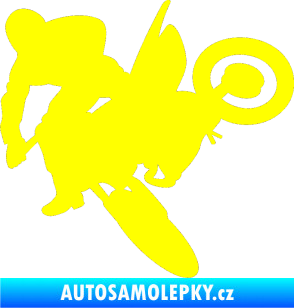 Samolepka Motorka 033 levá motokros žlutá citron