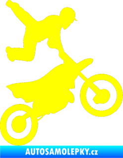 Samolepka Motorka 036 pravá motokros freestyle žlutá citron