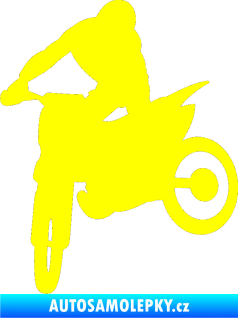 Samolepka Motorka 037 levá motokros žlutá citron