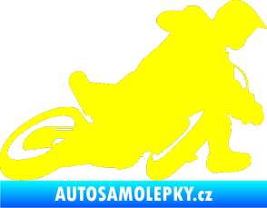 Samolepka Motorka 039 pravá motokros žlutá citron