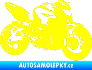 Samolepka Motorka 041 pravá road racing žlutá citron