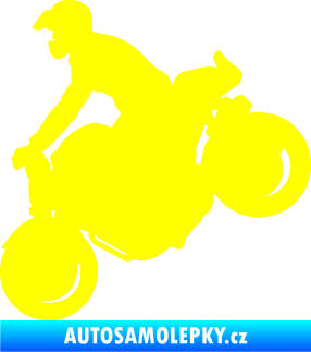 Samolepka Motorka 044 levá motokros žlutá citron