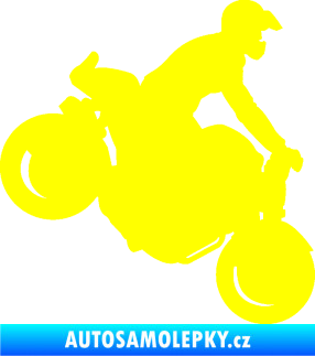 Samolepka Motorka 044 pravá motokros žlutá citron