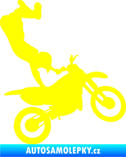 Samolepka Motorka 047 pravá motokros freestyle žlutá citron