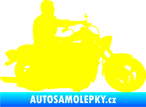 Samolepka Motorka 049 pravá žlutá citron