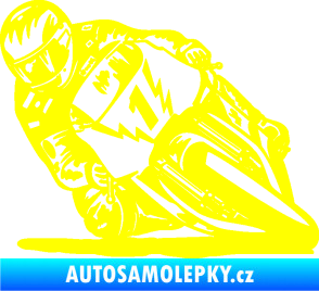 Samolepka Motorka 051 levá žlutá citron