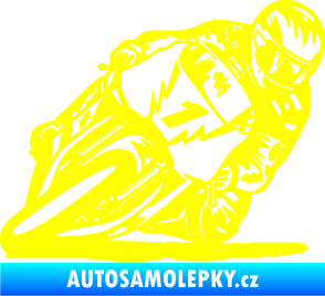 Samolepka Motorka 051 pravá žlutá citron