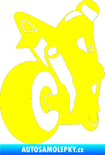 Samolepka Motorka 052 pravá žlutá citron