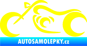 Samolepka Motorka 057 levá obrys žlutá citron