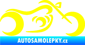 Samolepka Motorka 057 pravá obrys žlutá citron
