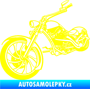 Samolepka Motorka chopper 002 levá žlutá citron