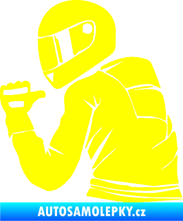 Samolepka Motorkář 001 levá žlutá citron